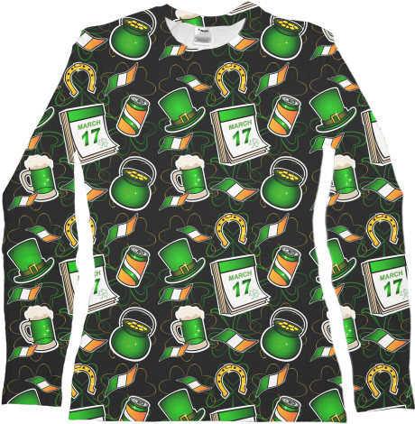 Women's Longsleeve Shirt 3D - Patrick's Day - Mfest