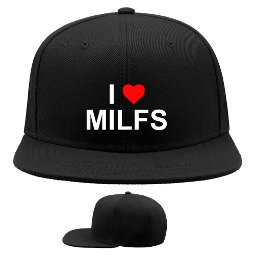 Snapback Baseball Cap - I Love milfs - Mfest