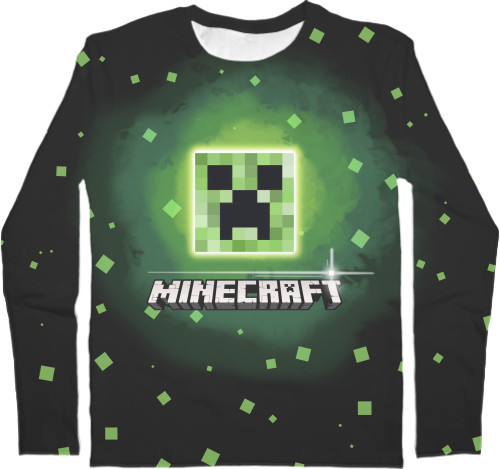 Kids' Longsleeve Shirt 3D - minecraft logo - Mfest