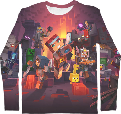 Kids' Longsleeve Shirt 3D - Minecraft Dungeons - Mfest