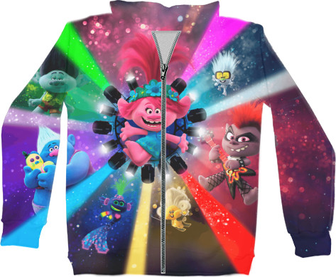 Kids' Zip-through Hoodie 3D - Trolls World Tour 3 - Mfest