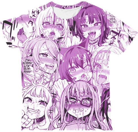 Man's T-shirt 3D - ahegao 3 - Mfest