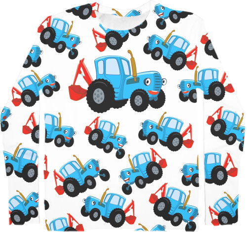 Kids' Longsleeve Shirt 3D - Blue Tractor 3 - Mfest