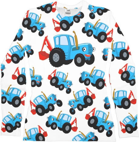 Women's Longsleeve Shirt 3D - Blue Tractor 3 - Mfest