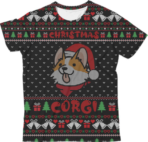 Man's T-shirt 3D - Christmas Corgi - Mfest