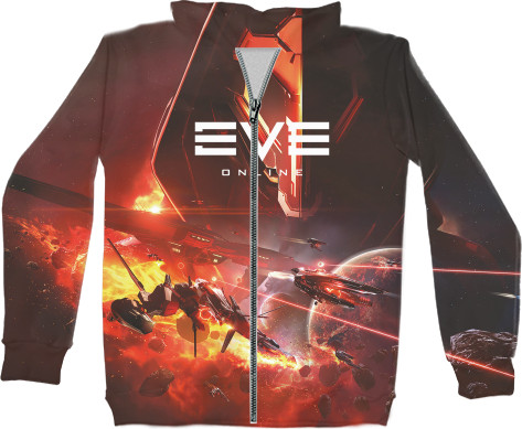 Kids' Zip-through Hoodie 3D - EVE Online Triglavian Invasion - Mfest