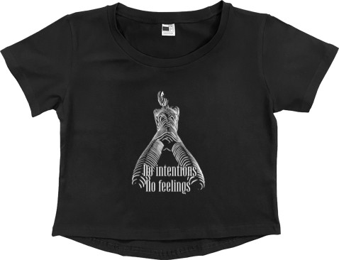 Women's Cropped Premium T-Shirt - No intentions, no feelings - Mfest