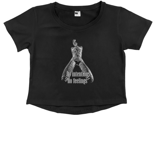 Kids' Premium Cropped T-Shirt - No intentions, no feelings - Mfest