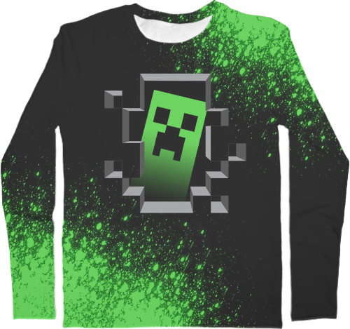 Men's Longsleeve Shirt 3D - minecraft - Mfest