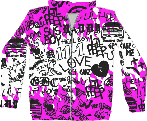 Unisex Zip-through Hoodie 3D - LIL PEEP (6) - Mfest