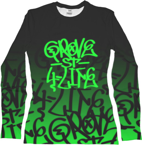 Women's Longsleeve Shirt 3D - GROVE STREET (4) - Mfest