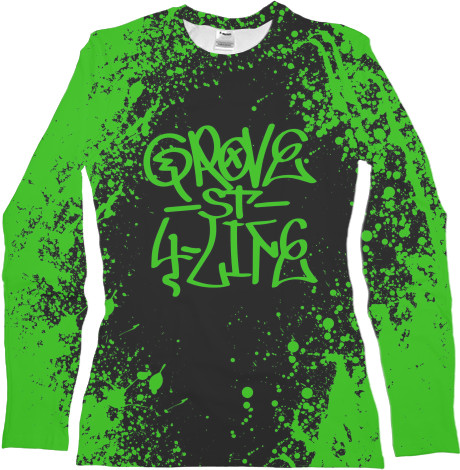 Women's Longsleeve Shirt 3D - GROVE STREET (2) - Mfest