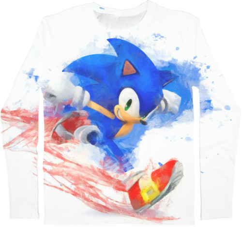 Men's Longsleeve Shirt 3D - Sonic (25) - Mfest