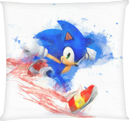 Square Throw Pillow - Sonic (25) - Mfest