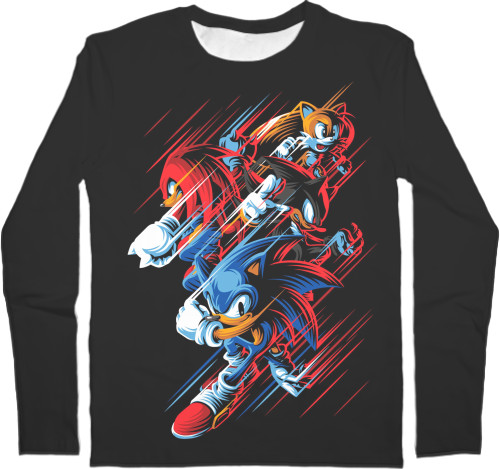 Men's Longsleeve Shirt 3D - Sonic (23) - Mfest