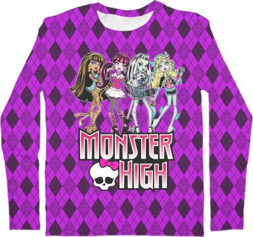 Футболка з Довгим Рукавом Чоловіча 3D - Monster High (8) - Mfest