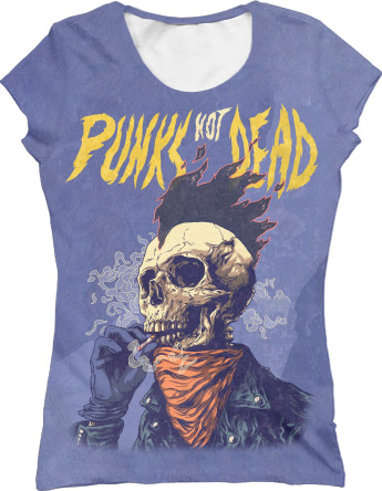 Women's T-Shirt 3D - PUNK ROCK (SKULL) - Mfest