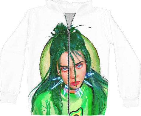 Unisex Zip-through Hoodie 3D - BILLIE EILISH (17) - Mfest