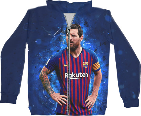 Kids' Zip-through Hoodie 3D - Lionel Messi - Mfest