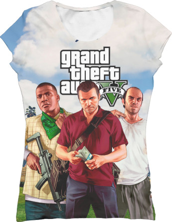 Women's T-Shirt 3D - gta v (1) - Mfest