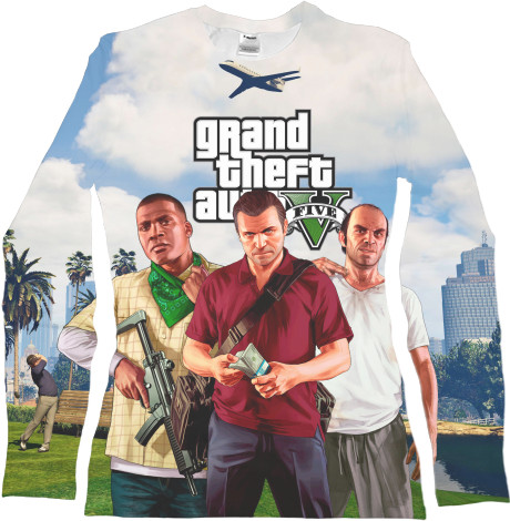 Women's Longsleeve Shirt 3D - gta v (1) - Mfest