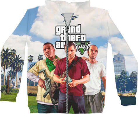 GTA - Kids' Zip-through Hoodie 3D - gta v (1) - Mfest