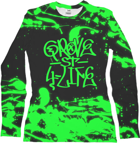 Women's Longsleeve Shirt 3D - GROVE STREET (3) - Mfest