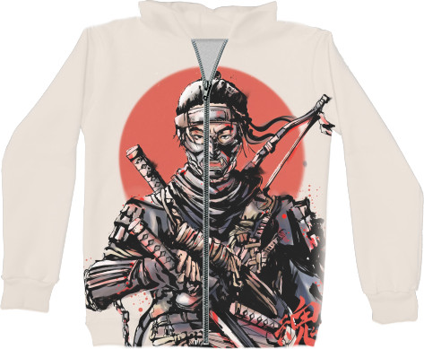 Kids' Zip-through Hoodie 3D - Ghost of Tsushima 3 - Mfest