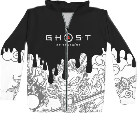 Kids' Zip-through Hoodie 3D - Ghost of Tsushima 1 - Mfest