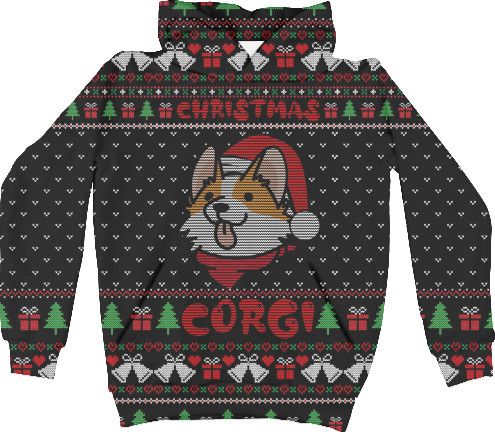 Kids' Hoodie 3D - Christmas Corgi - Mfest