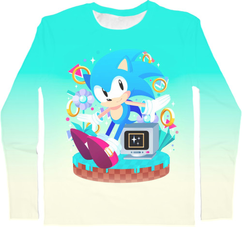 Men's Longsleeve Shirt 3D - Sonic (24) - Mfest