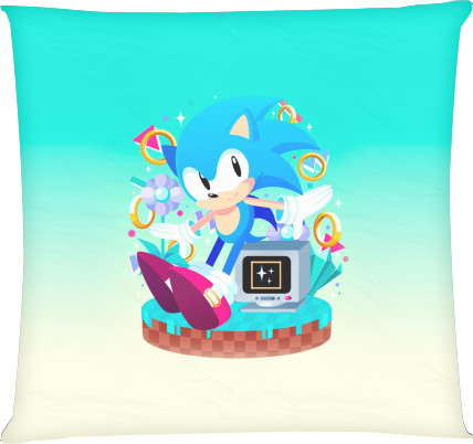 Square Throw Pillow - Sonic (24) - Mfest