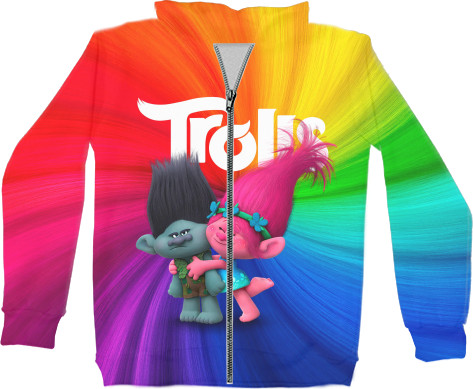 Unisex Zip-through Hoodie 3D - Trolls (6) - Mfest