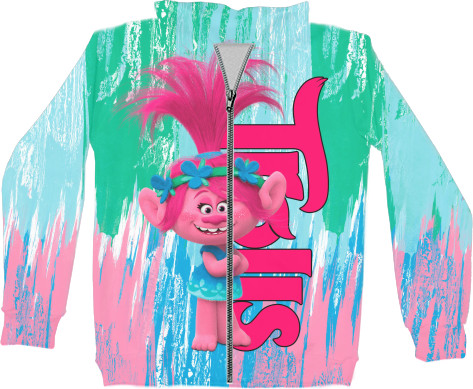 Unisex Zip-through Hoodie 3D - Trolls (4) - Mfest