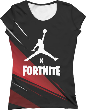 Women's T-Shirt 3D - Jordan x Fortnite (3) - Mfest