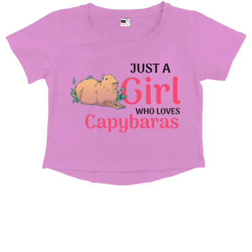 Kids' Premium Cropped T-Shirt - Just a Girl - Mfest