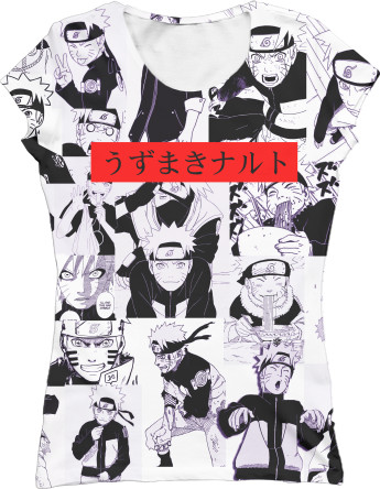 Women's T-Shirt 3D - naruto uzumaki manga - Mfest