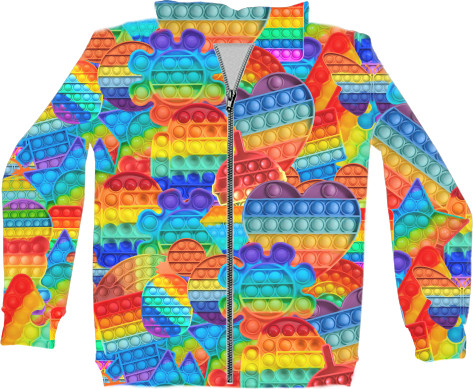 Kids' Zip-through Hoodie 3D - Various Pop It - Mfest