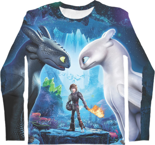 Kids' Longsleeve Shirt 3D - How to train your dragon 11 - Mfest