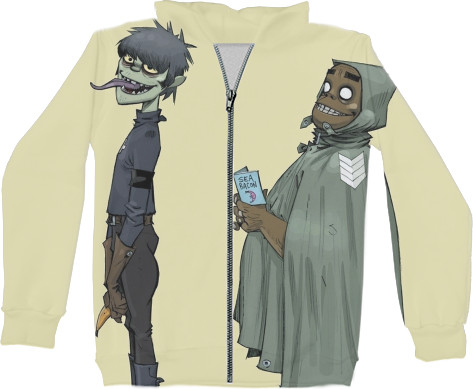 Unisex Zip-through Hoodie 3D - Gorillaz 4 - Mfest