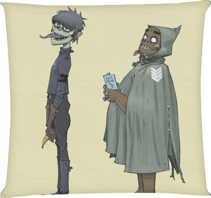 Square Throw Pillow - Gorillaz 4 - Mfest