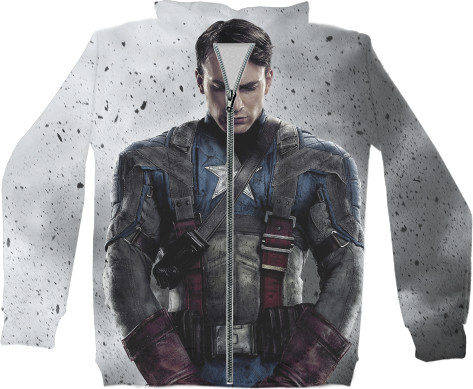 Kids' Zip-through Hoodie 3D - Captain-America-10Captain-America-10 - Mfest