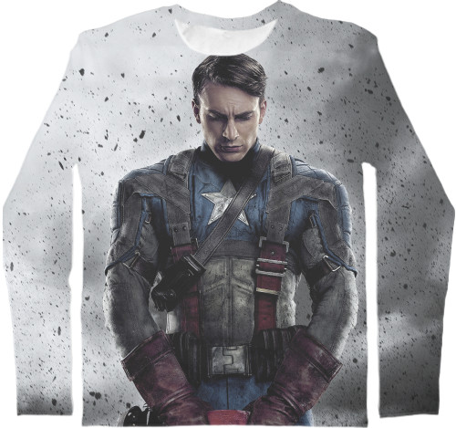 Футболка з Довгим Рукавом 3D Дитяча - Captain-America-10Captain-America-10 - Mfest