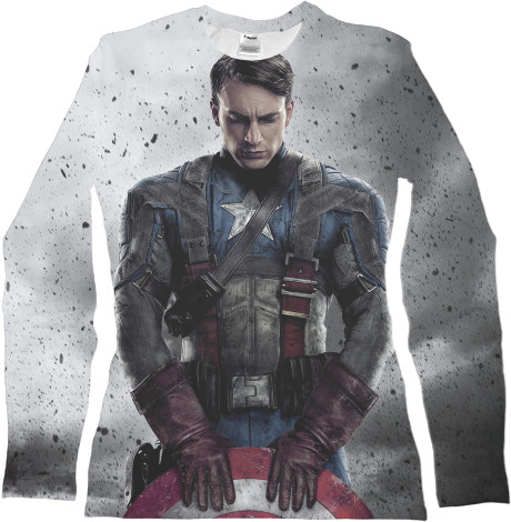 Футболка з Довгим Рукавом Жіноча 3D - Captain-America-10Captain-America-10 - Mfest