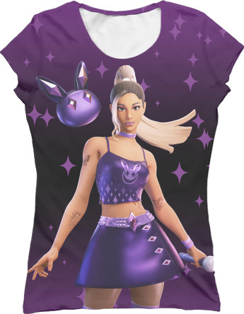 Women's T-Shirt 3D - ARIANA GRANDE FORTNITE 2 - Mfest