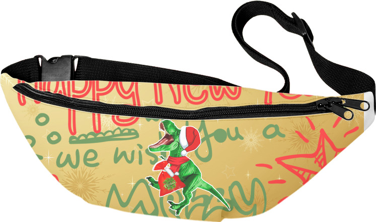 Fanny Pack 3D - christmas dinosaur - Mfest