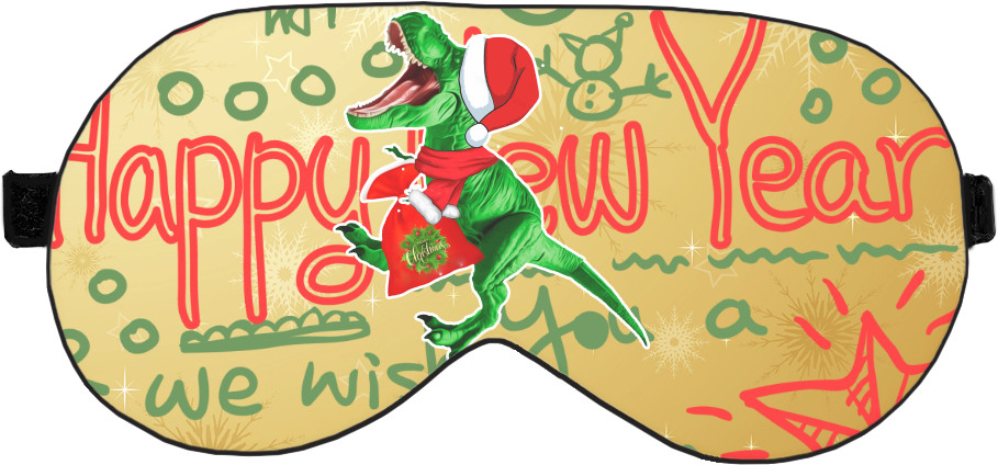 Sleep Mask 3D - christmas dinosaur - Mfest