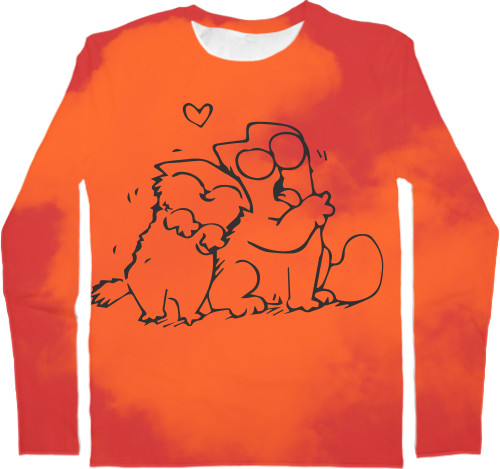 Kids' Longsleeve Shirt 3D - Simon's cat - Mfest