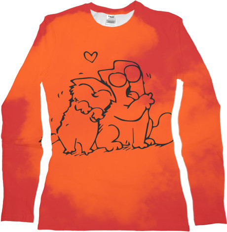 Women's Longsleeve Shirt 3D - Simon's cat - Mfest