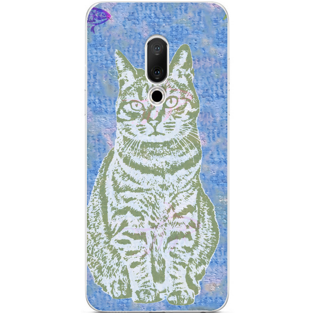 Чехол Meizu - cat with fish - Mfest